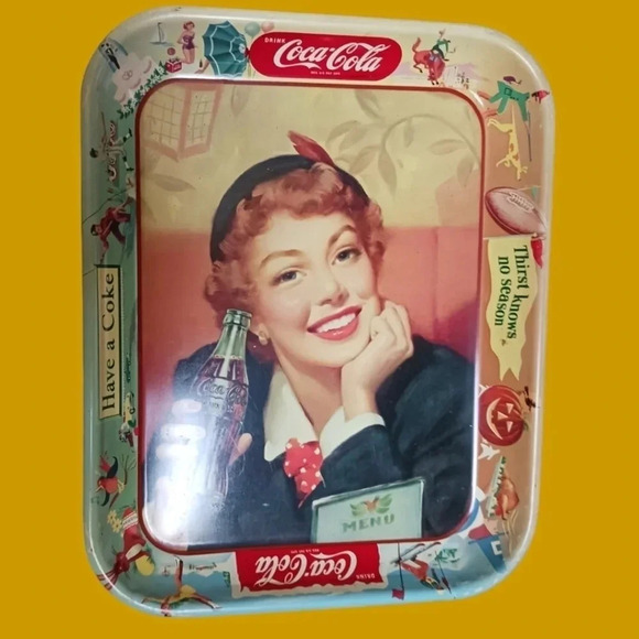 Coca cola advertising lot of 4 metal trays - Picture 8 of 16